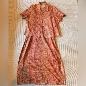 2 Pc Linen Blend Sheath Dress and Top